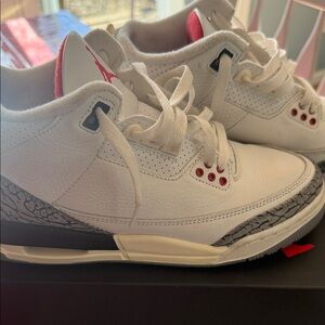 Nike Air Jordan White and Red Sneakers. With box 
B3